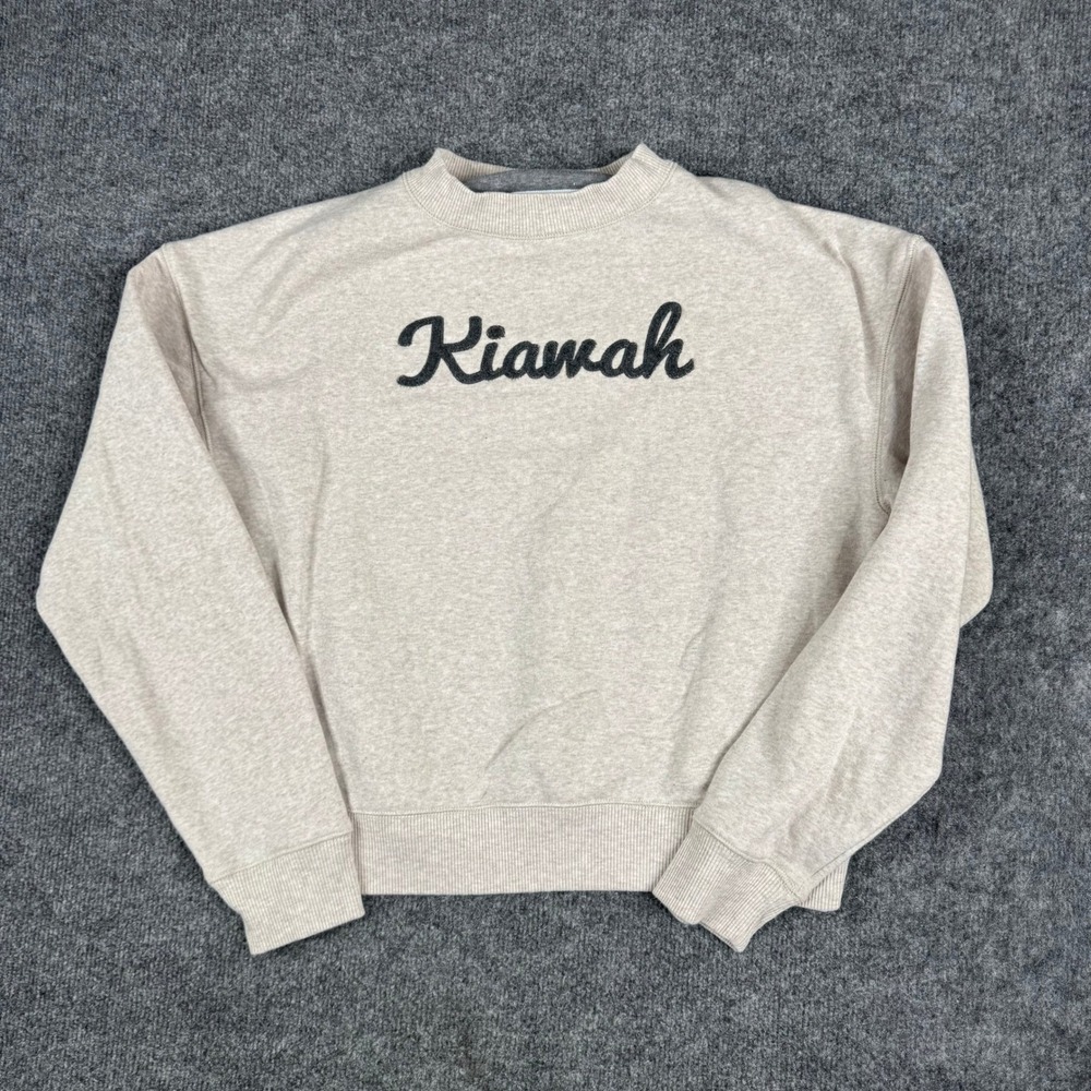 Champion Sweatshirt Womens S Tan Kiawah Script Cropped Crewneck Pullover